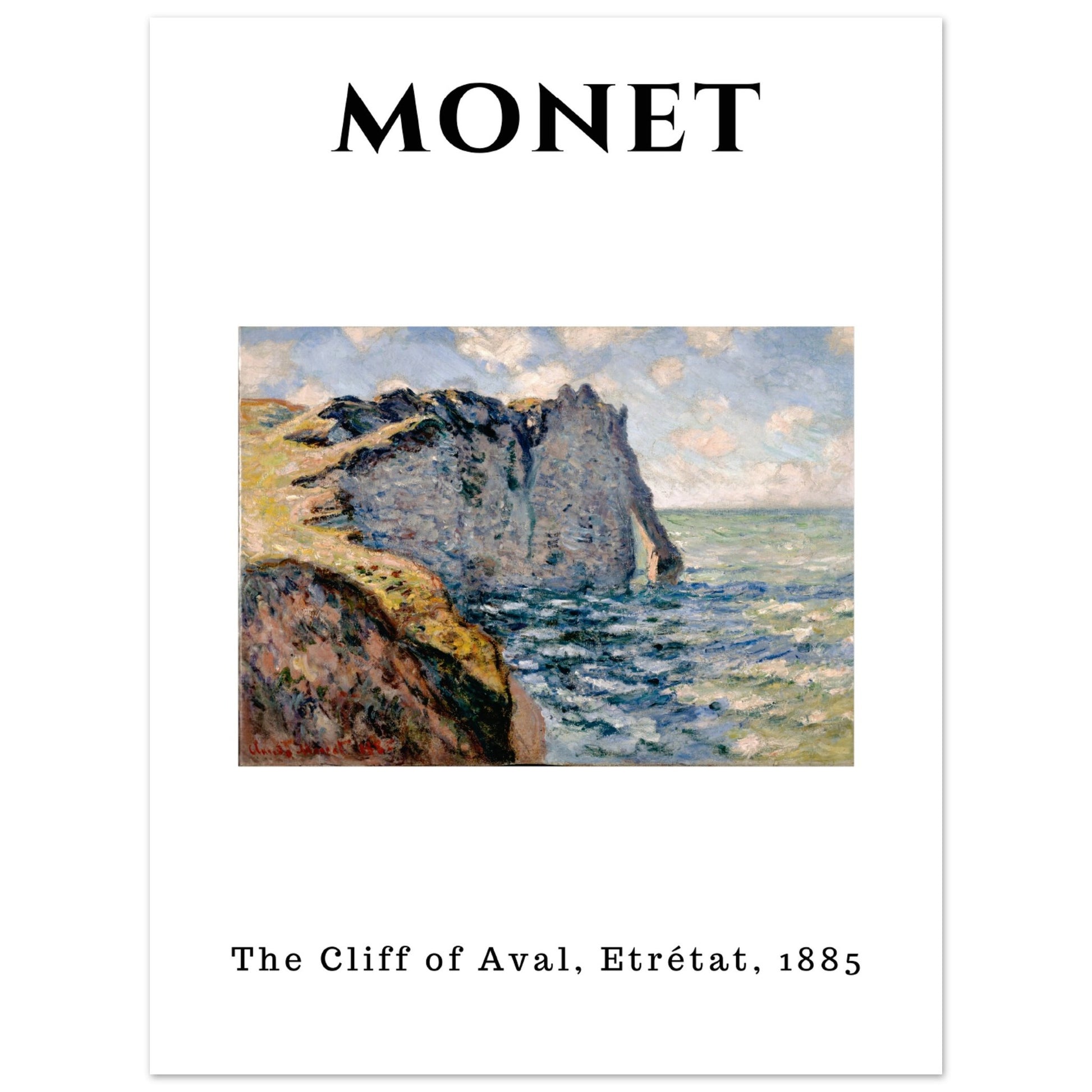 Claude Monet - Die Klippe von Aval, Etrétat, 1885 - Aurora Designs