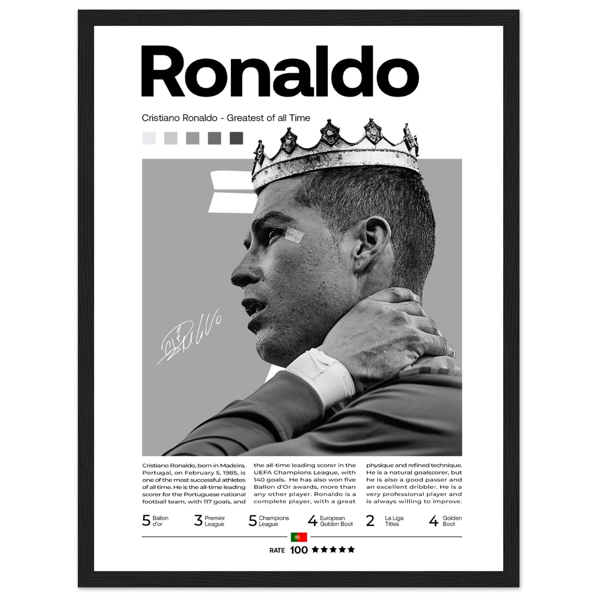 Cristiano Ronaldo - Greatest of all Time - GOAT - Aurora Designs