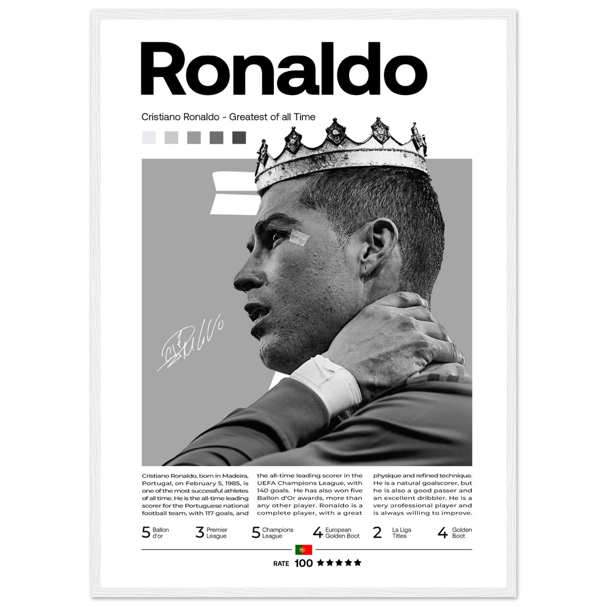 Cristiano Ronaldo - Greatest of all Time - GOAT - Aurora Designs