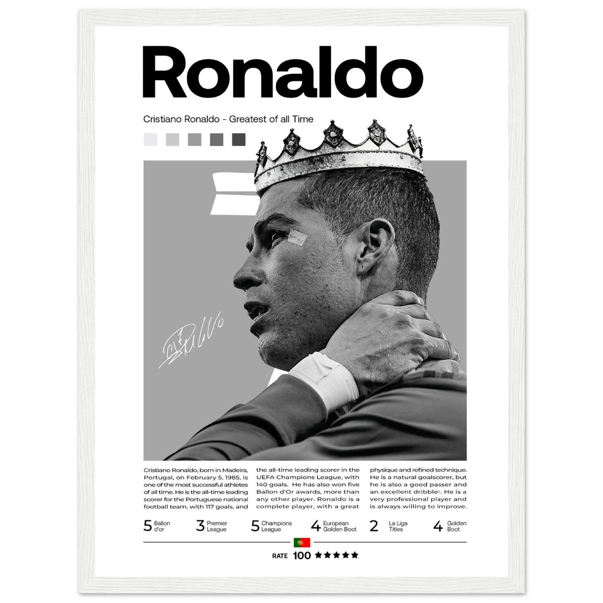 Cristiano Ronaldo - Greatest of all Time - GOAT - Aurora Designs