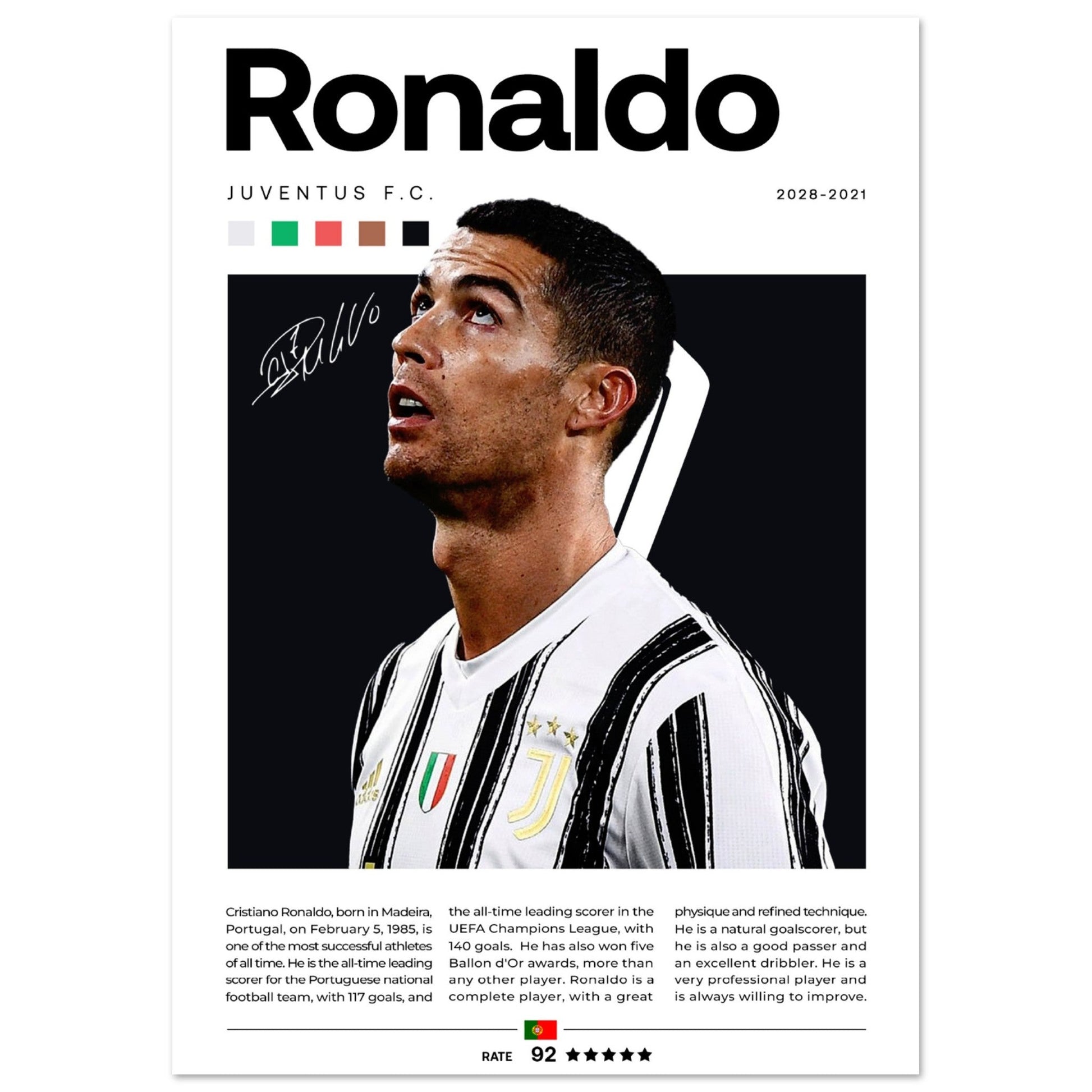 Cristiano Ronaldo - Juventus Turin - Aurora Designs