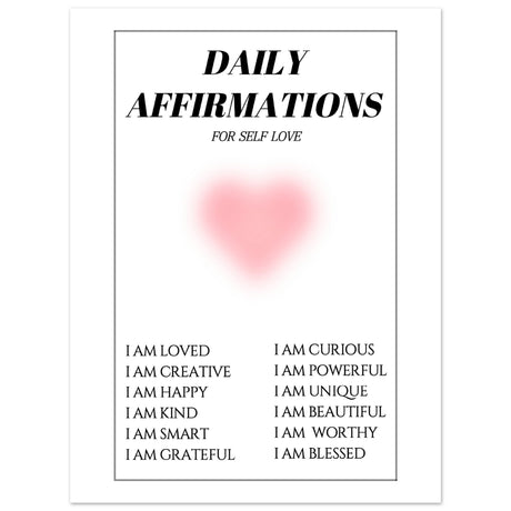 Daily affirmations for self love - Aurora Designs