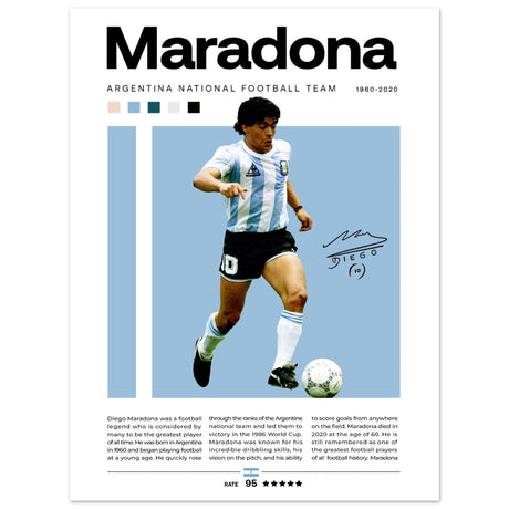 Diego Maradona - Argentinische Fußballnationalmannschaft - Aurora Designs