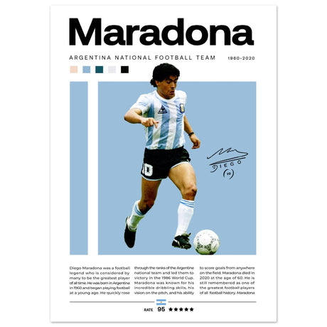 Diego Maradona - Argentinische Fußballnationalmannschaft - Aurora Designs