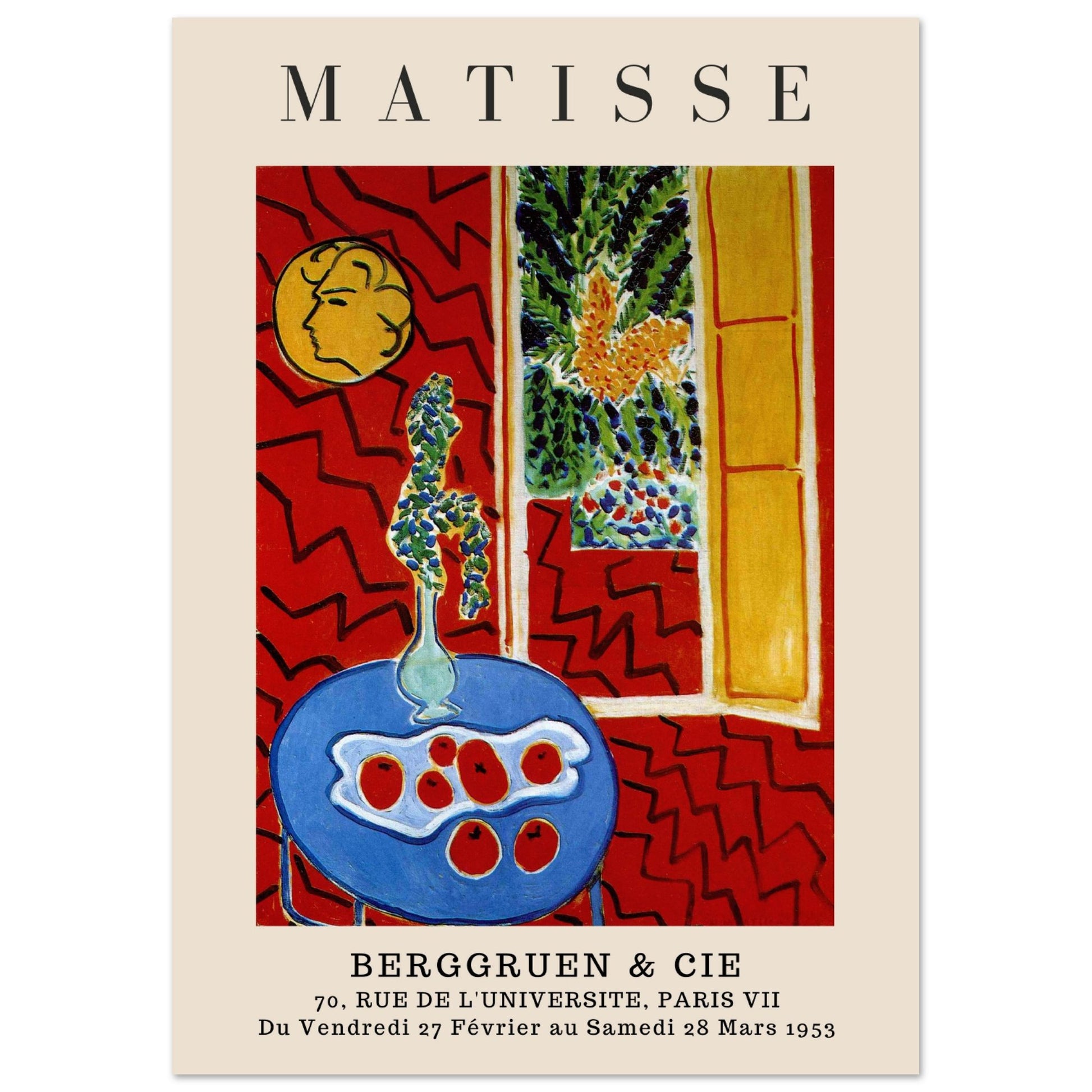 Henri Matisse - Rotes Interieur Stillleben auf blauem Tisch, 1947 - Aurora Designs