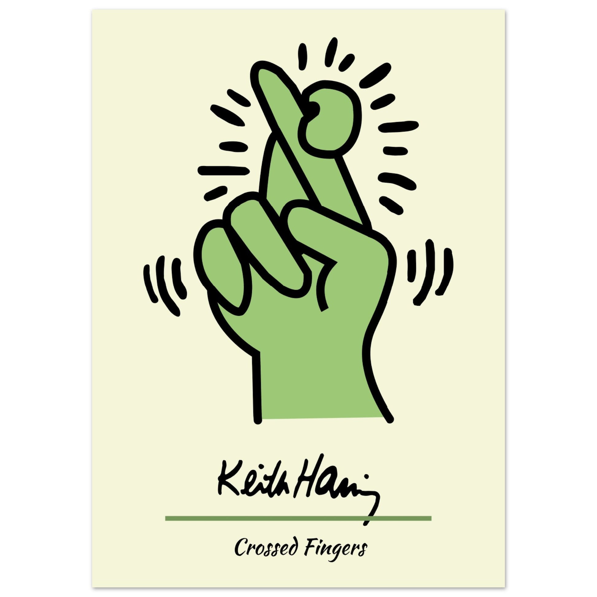 Keith Haring - Crossed Fingers V.1 - Aurora Designs