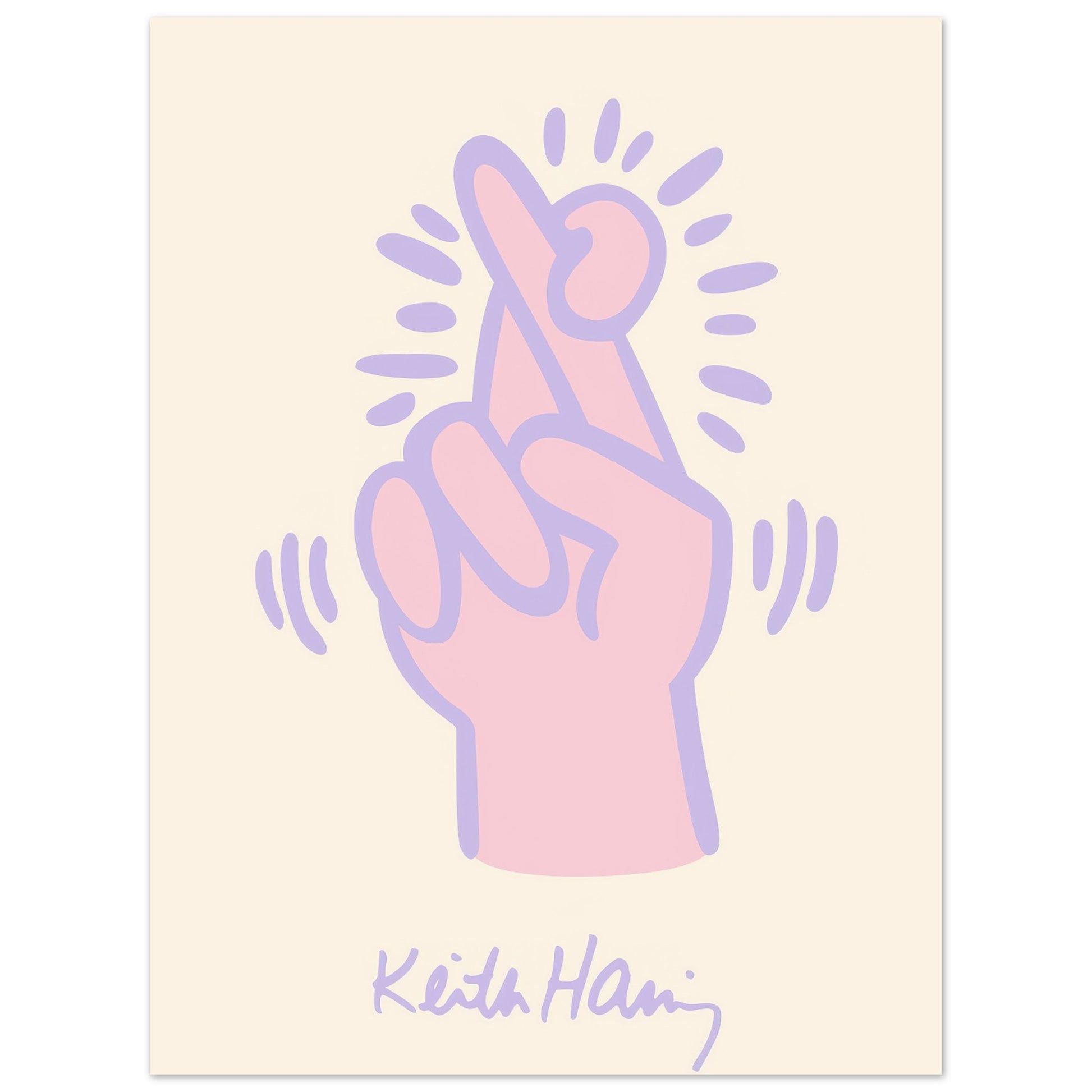 Keith Haring - Crossed Fingers V.2 - Aurora Designs