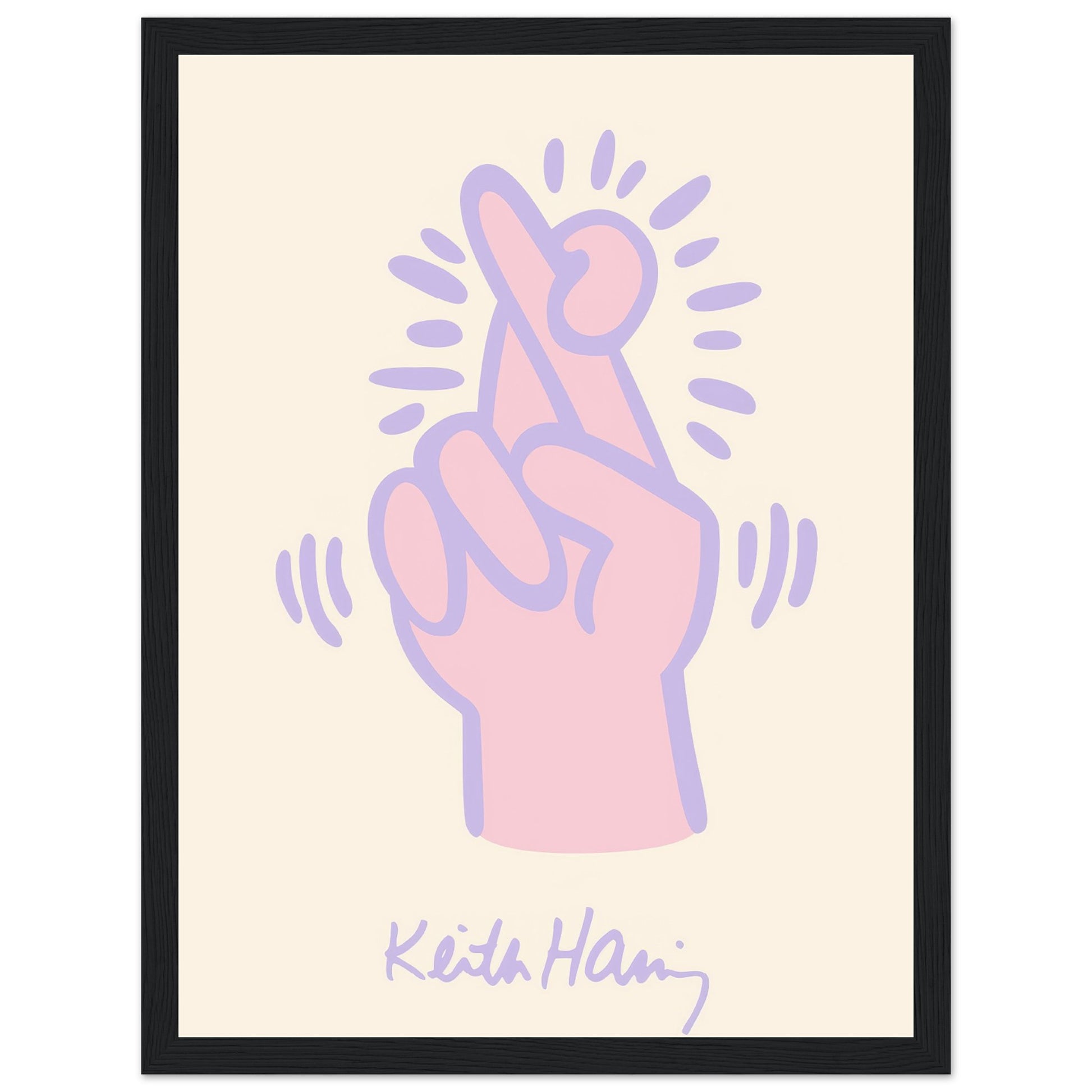 Keith Haring - Crossed Fingers V.2 - Aurora Designs