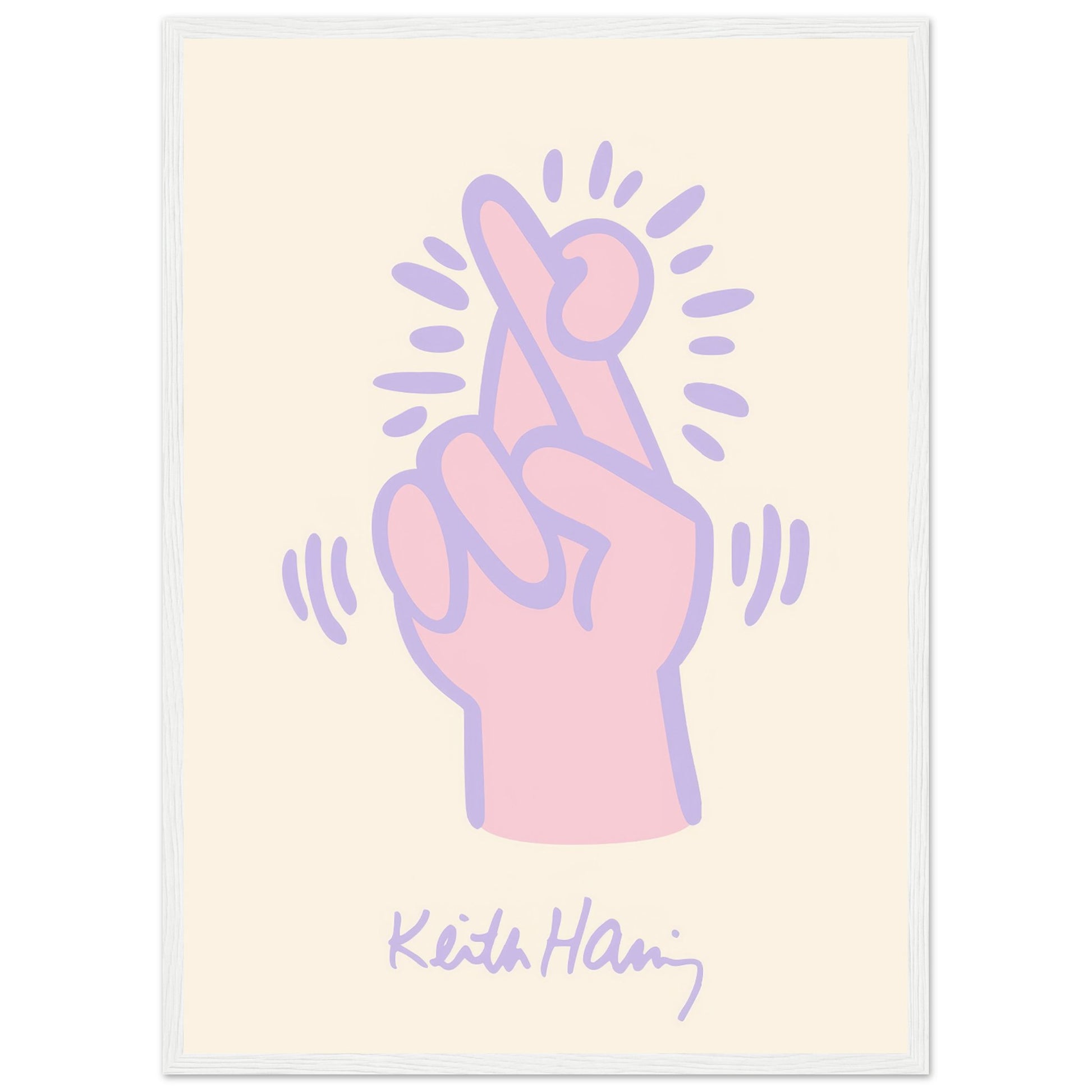 Keith Haring - Crossed Fingers V.2 - Aurora Designs