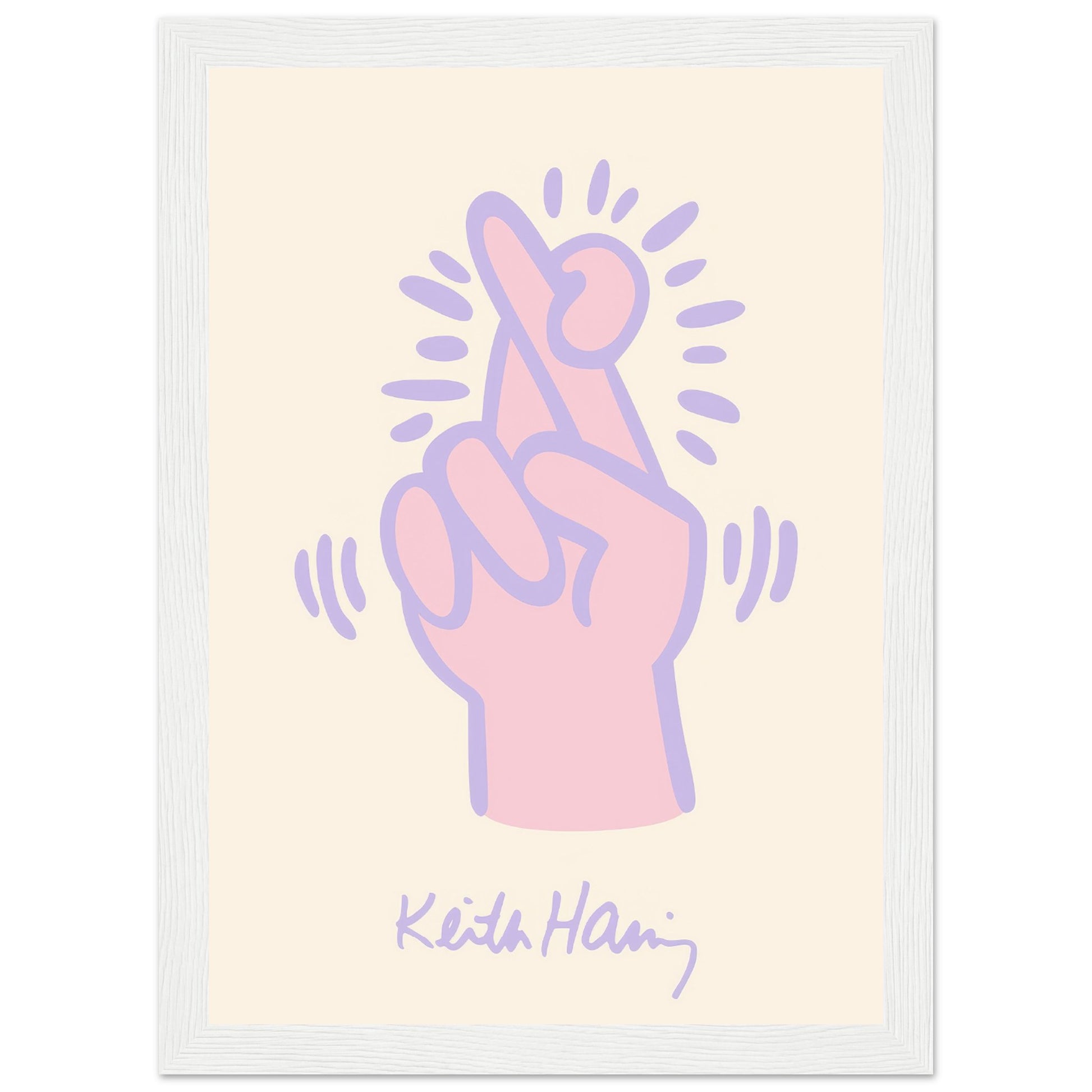 Keith Haring - Crossed Fingers V.2 - Aurora Designs