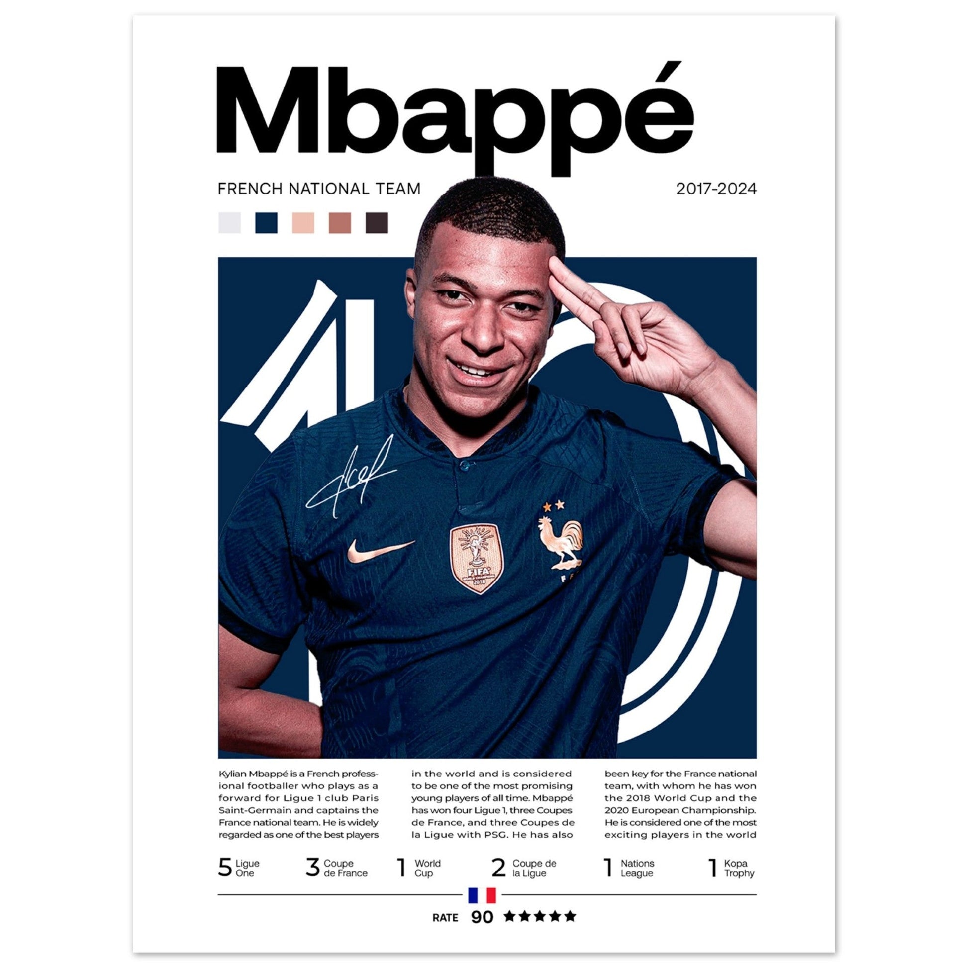 Kylian Mbappé - Französische Fußballnationalmannschaft Edition 1 - Aurora Designs