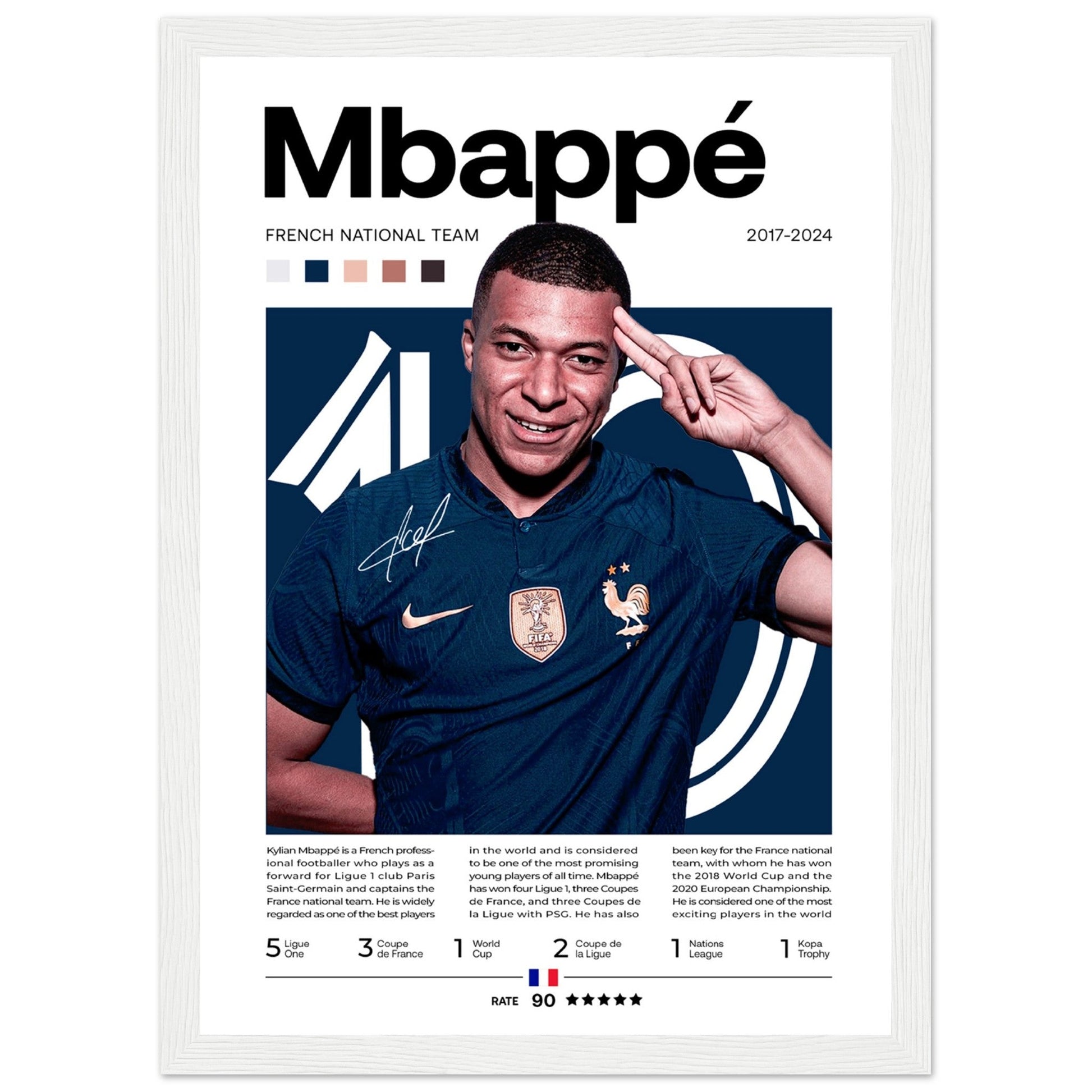 Kylian Mbappé - Französische Fußballnationalmannschaft Edition 1 - Aurora Designs