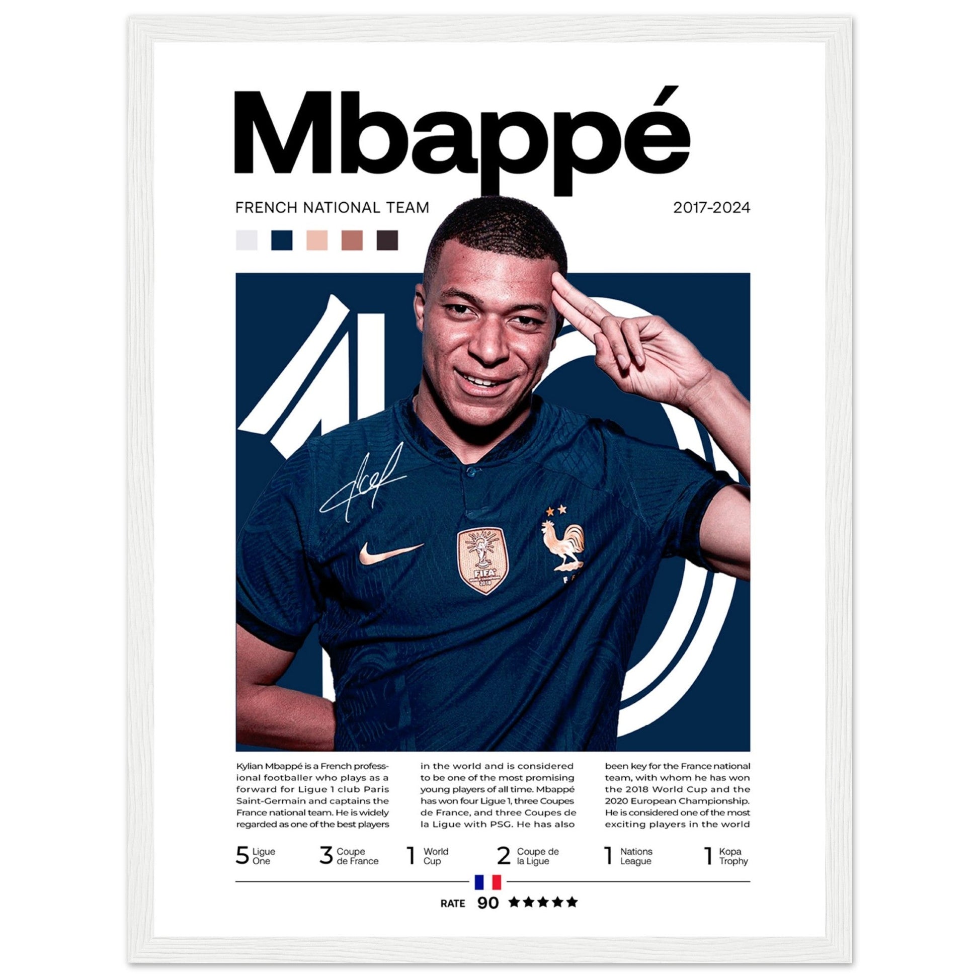 Kylian Mbappé - Französische Fußballnationalmannschaft Edition 1 - Aurora Designs