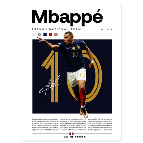 Kylian Mbappé - Französische Fußballnationalmannschaft Edition 3 - Aurora Designs