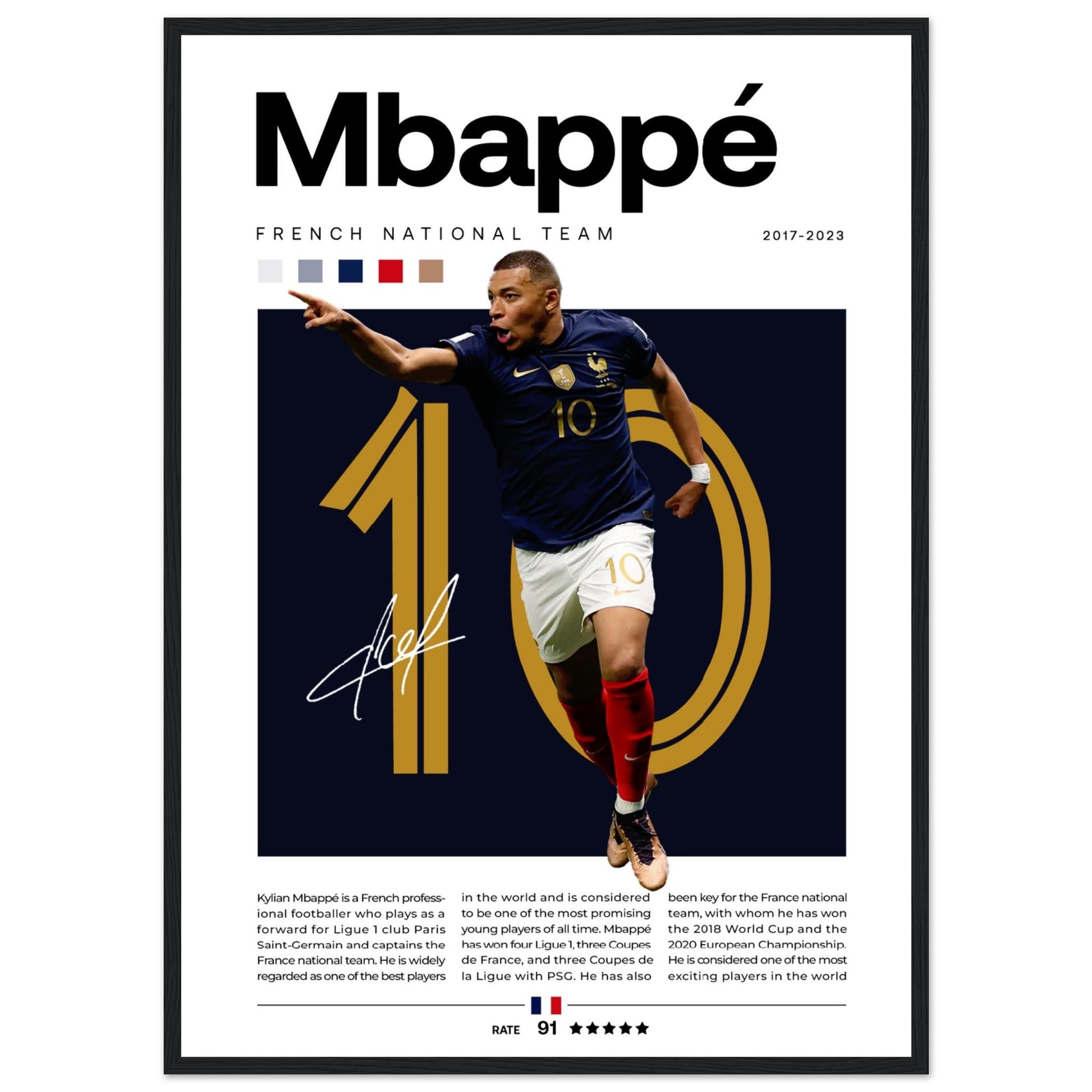 Kylian Mbappé - Französische Fußballnationalmannschaft Edition 3 - Aurora Designs