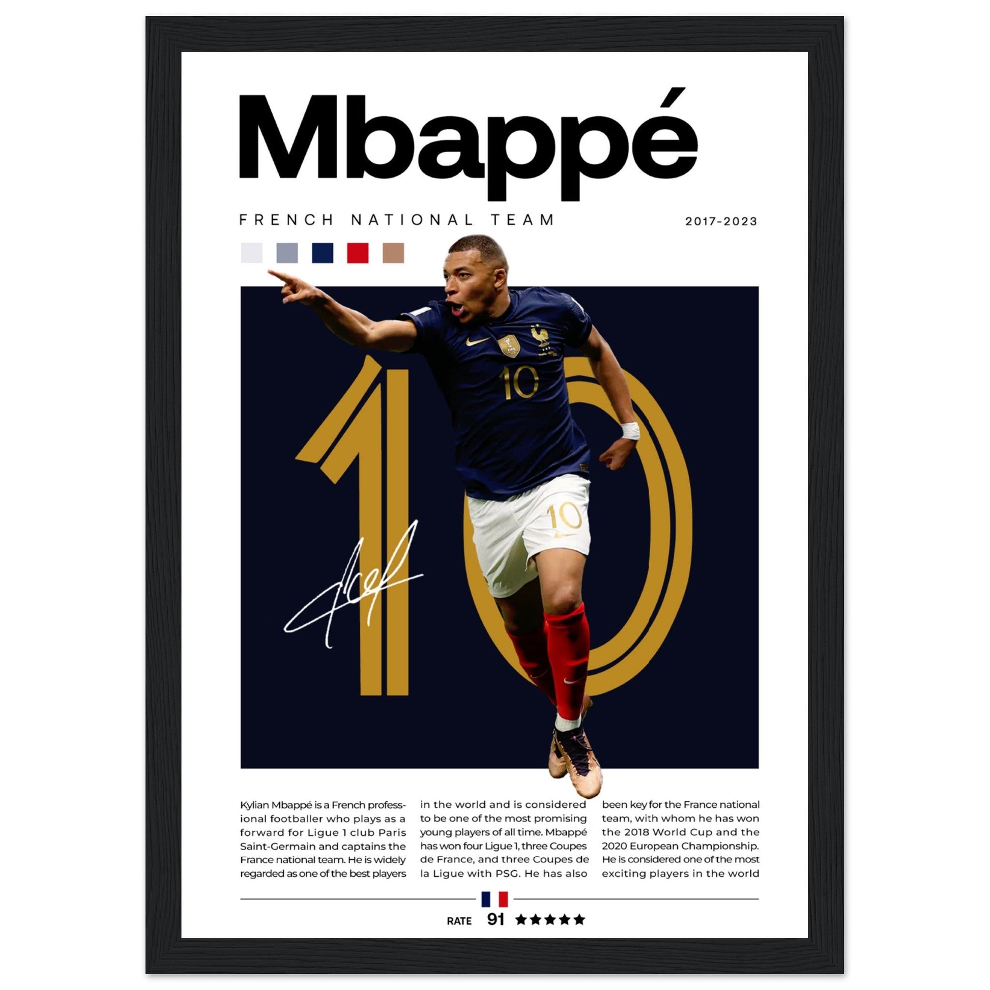 Kylian Mbappé - Französische Fußballnationalmannschaft Edition 3 - Aurora Designs