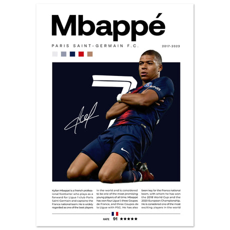 Kylian Mbappé - Paris Saint - Germain - Aurora Designs