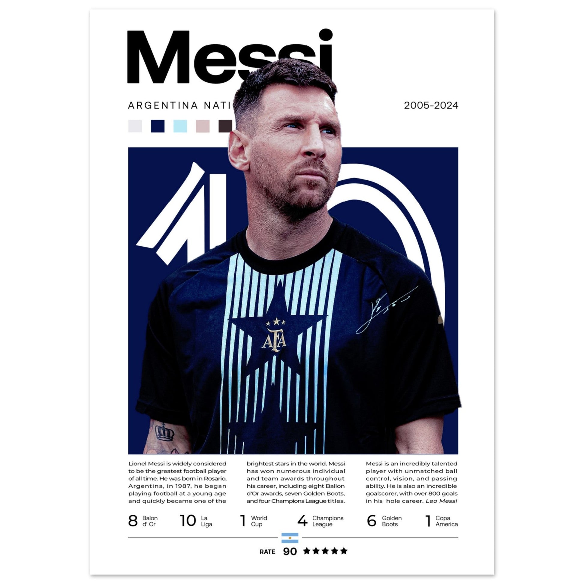 Lionel Messi - Argentinische Fußballnationalmannschaft Edition 3 - Aurora Designs