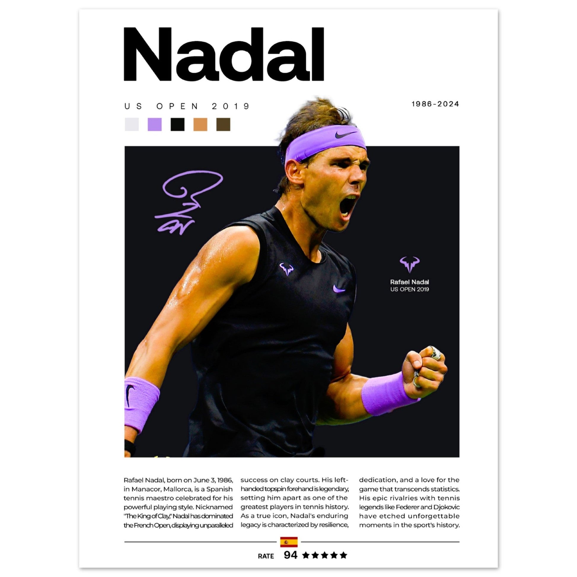 Rafael Nadal - US Open 2019 - Aurora Designs