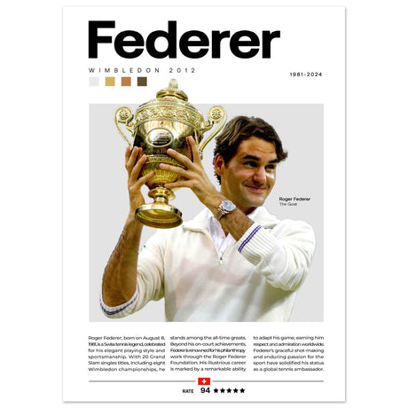 Roger Federer - Wimbledon Championships 2012 - Aurora Designs