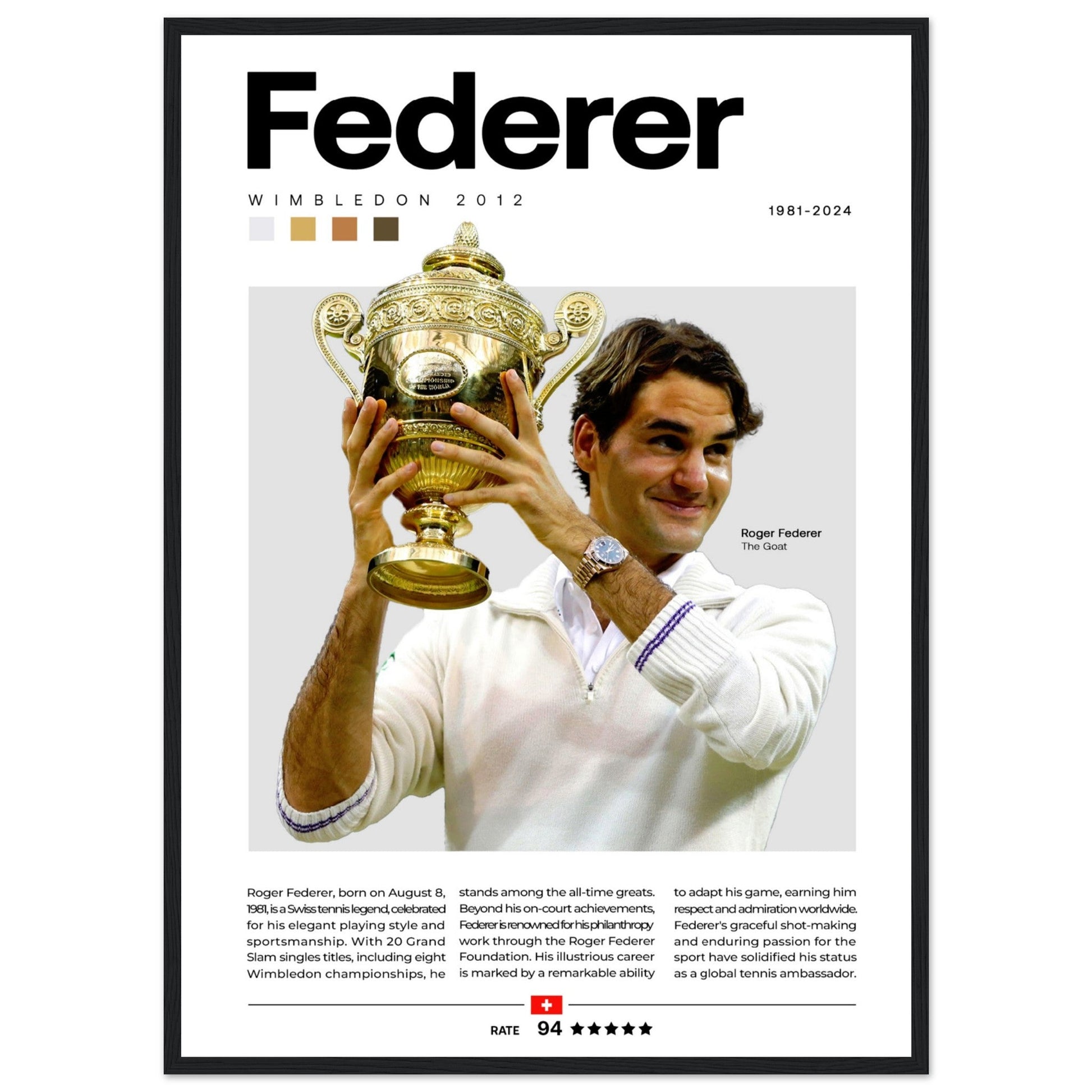 Roger Federer - Wimbledon Championships 2012 - Aurora Designs