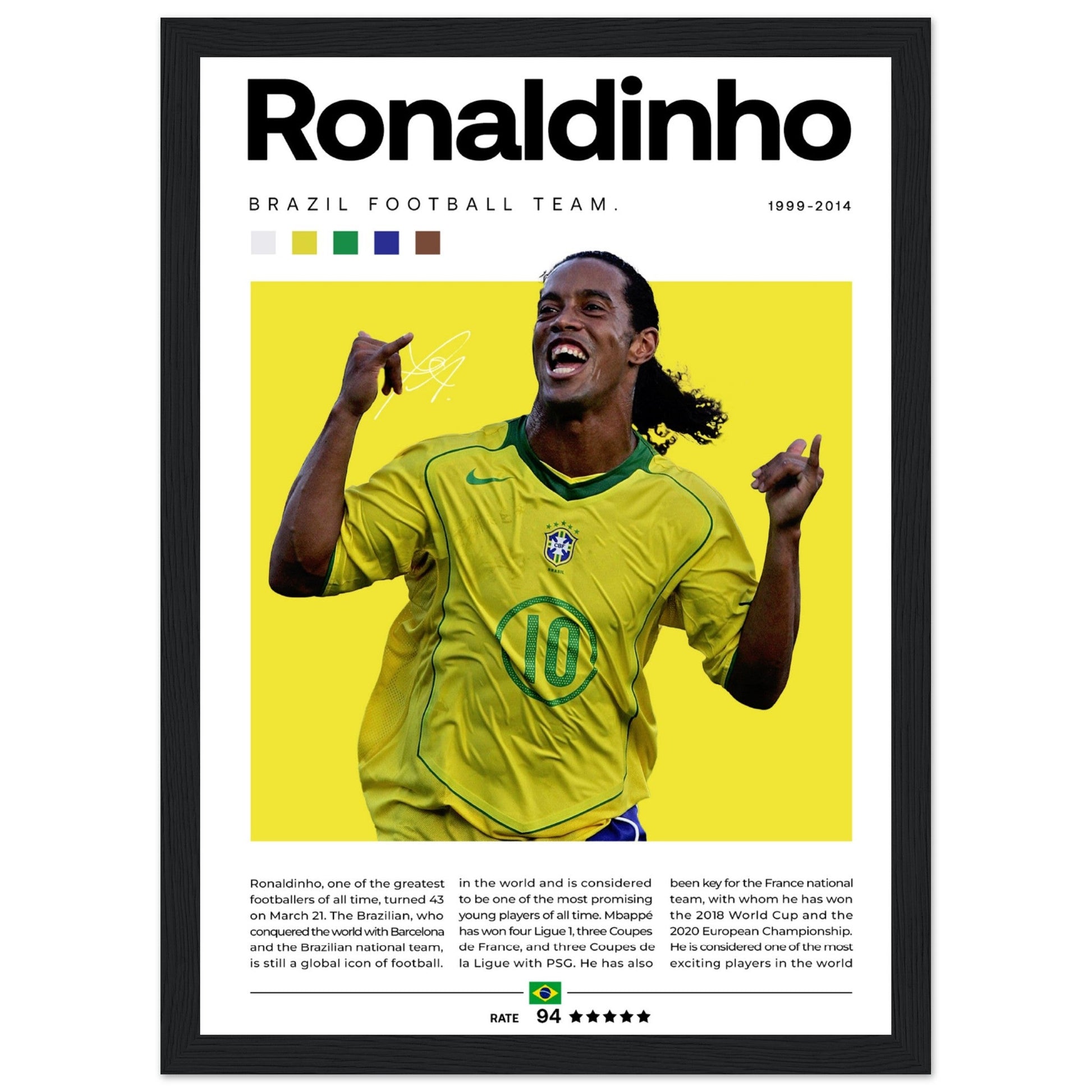 Ronaldinho - Brasilianische Fußballnationalmannschaft - Aurora Designs