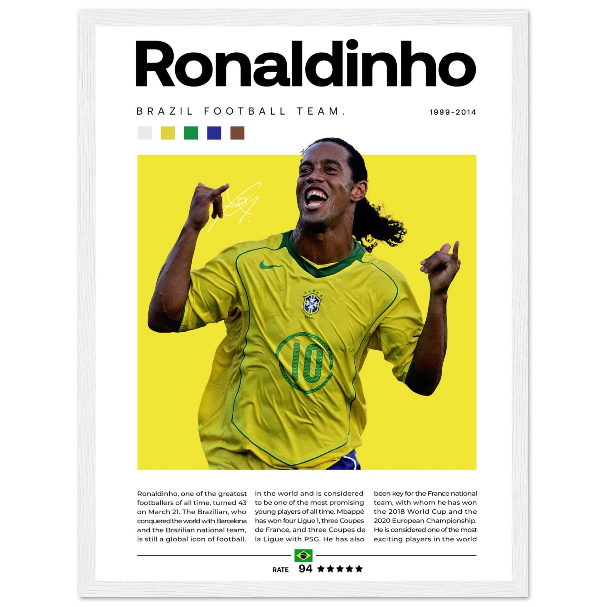 Ronaldinho - Brasilianische Fußballnationalmannschaft - Aurora Designs