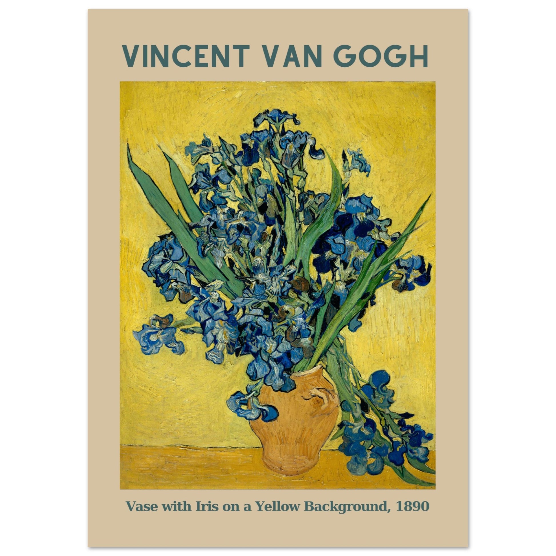 Vincent van Gogh - Vase mit Iris vor gelbem Hintergrund, 1890 - Aurora Designs