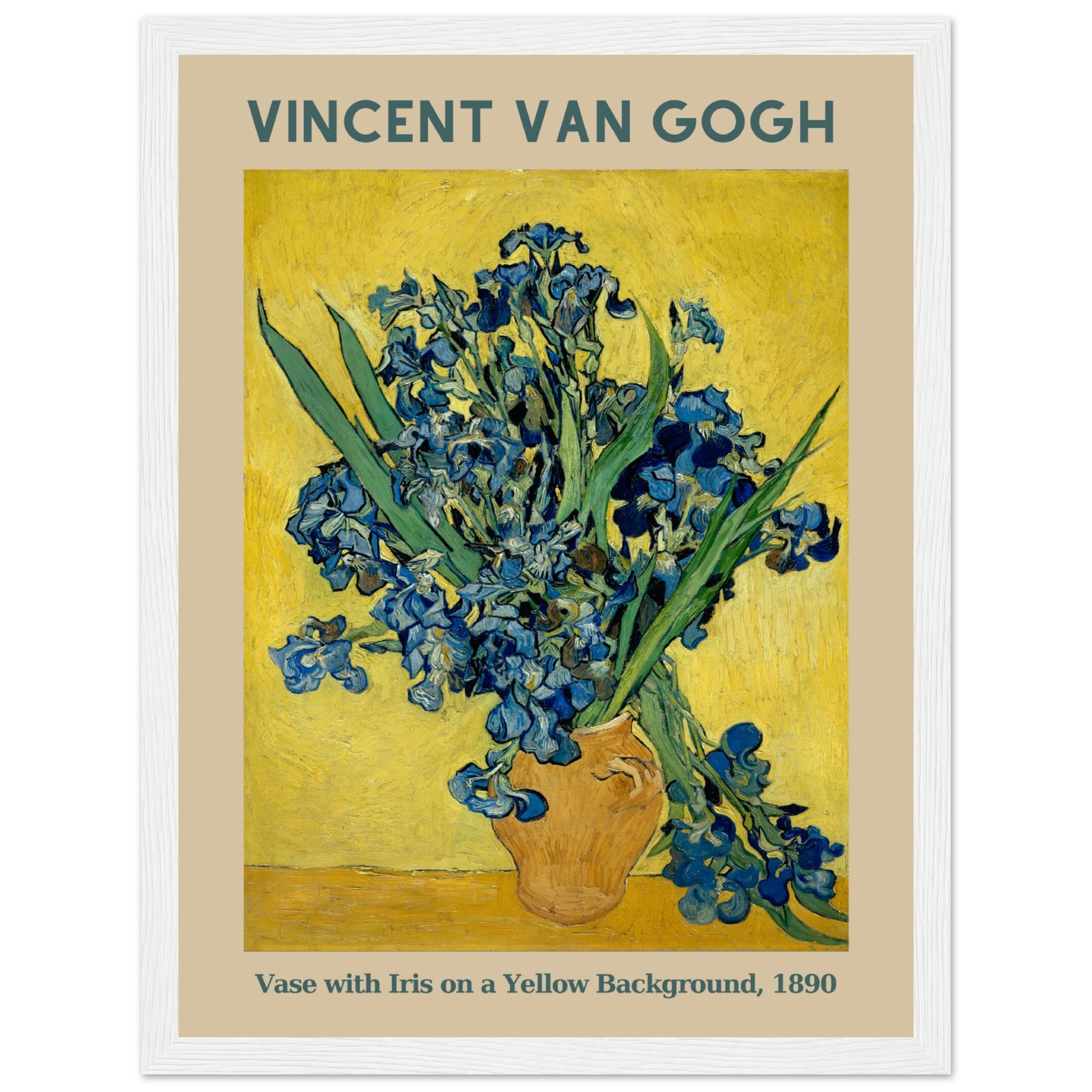 Vincent van Gogh - Vase mit Iris vor gelbem Hintergrund, 1890 - Aurora Designs