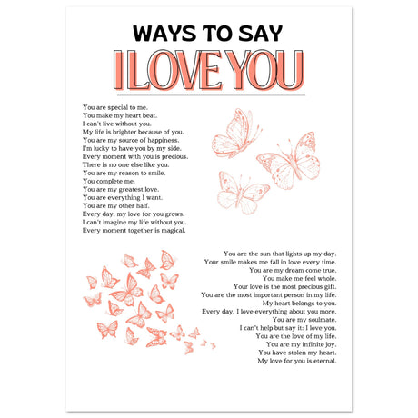 Ways to say I love you - Aurora Designs