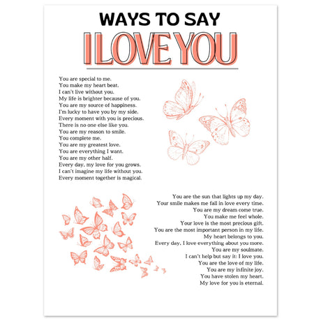 Ways to say I love you - Aurora Designs