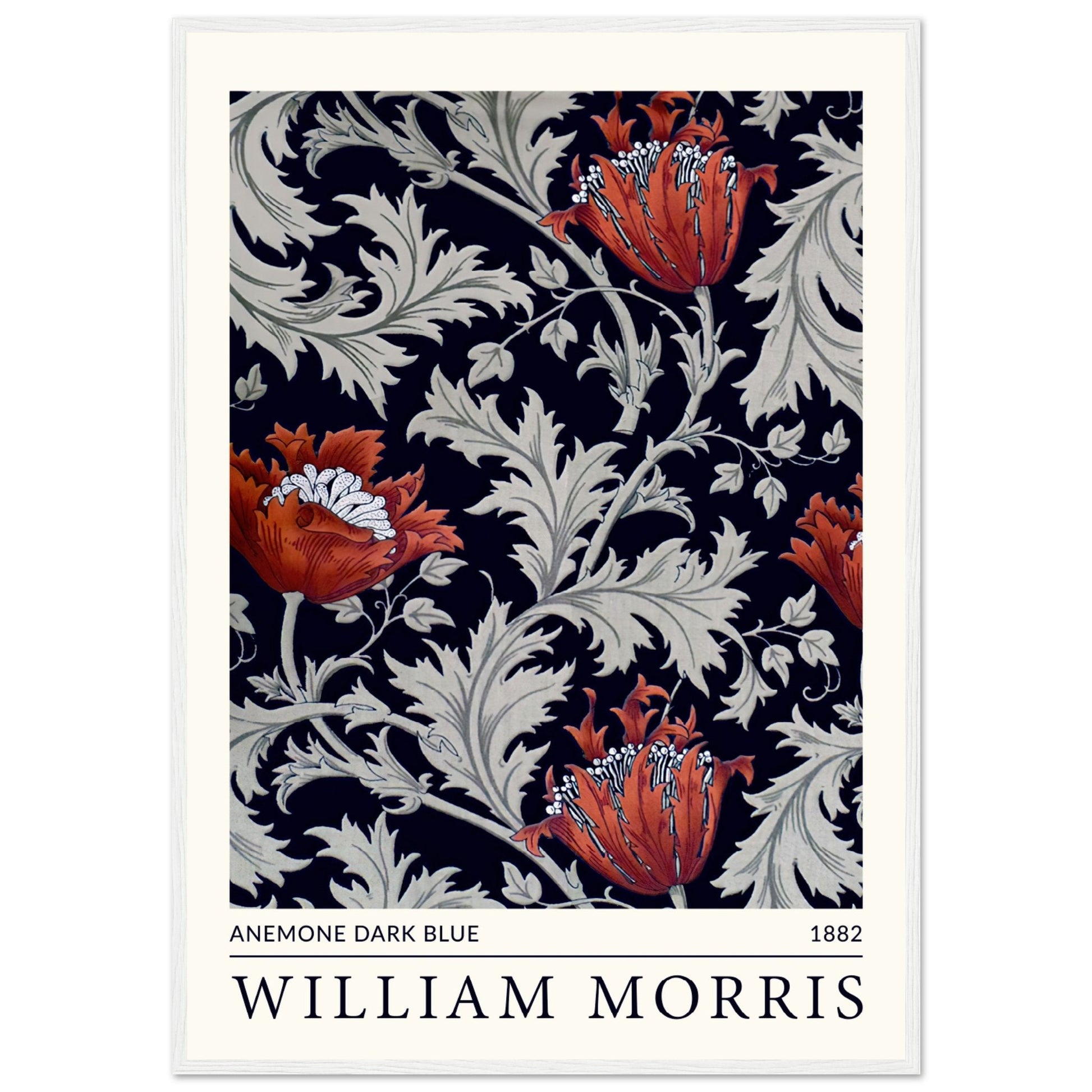 William Morris - Anemone Dunkelblau, 1882 - Aurora Designs