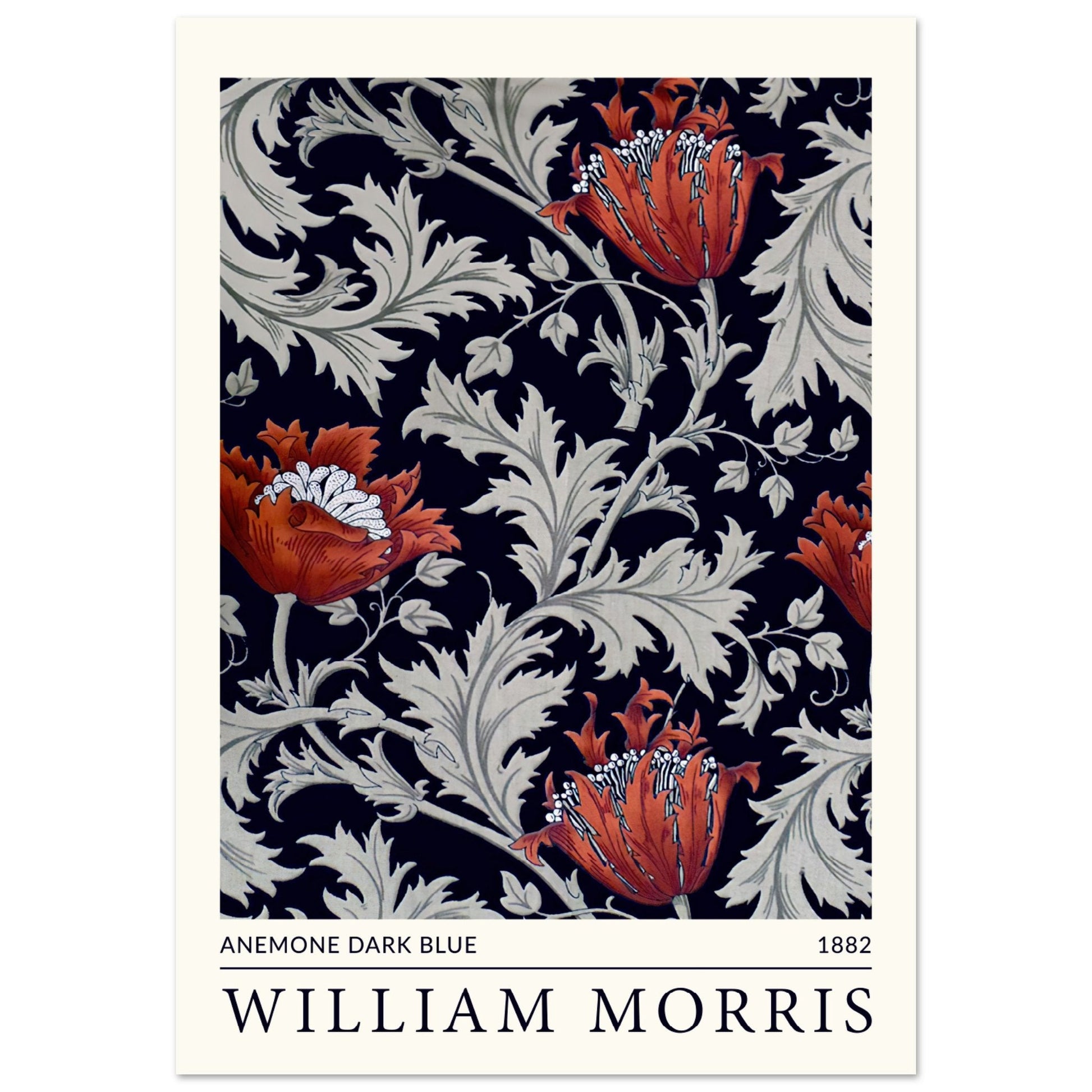 William Morris - Anemone Dunkelblau, 1882 - Aurora Designs