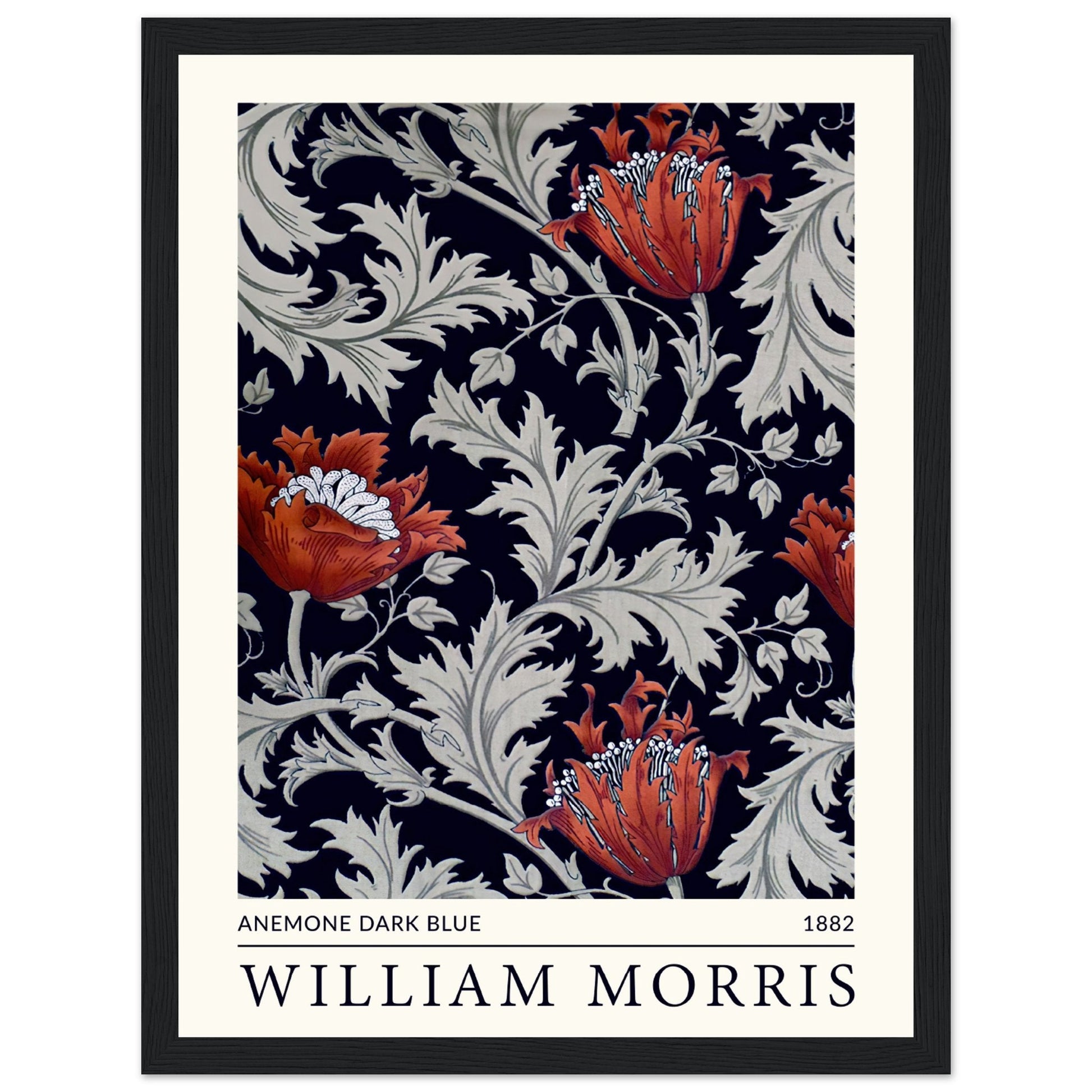 William Morris - Anemone Dunkelblau, 1882 - Aurora Designs